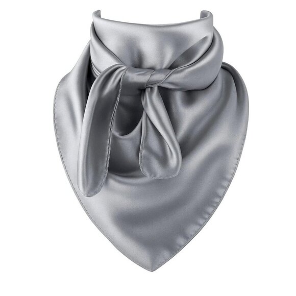 Silver Gray Wild Rag Large Scarf 23x23" Western Accessory Cowgirl or Cowboy - Picture 1 of 5